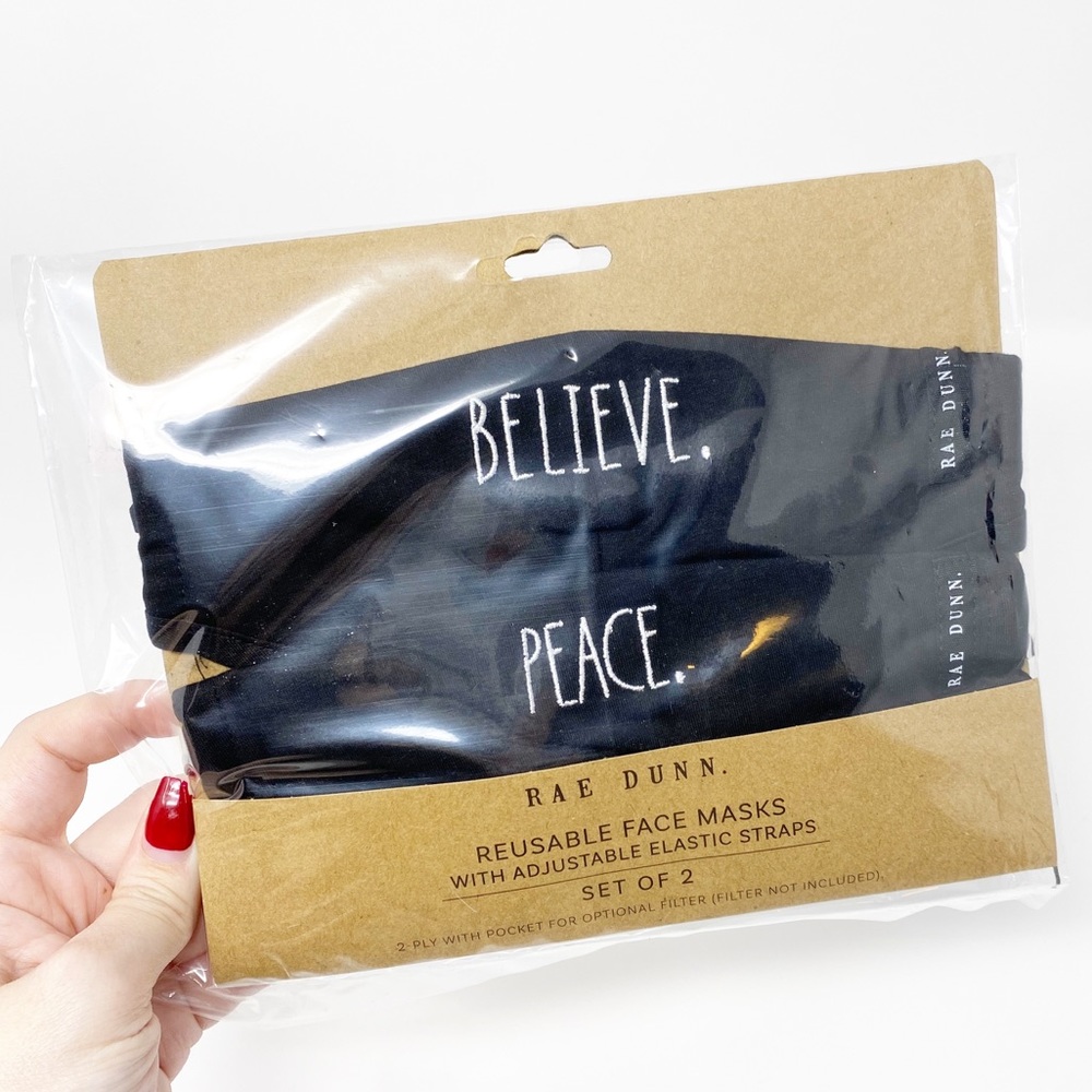 Rae Dunn Face Mask Set of 2 New